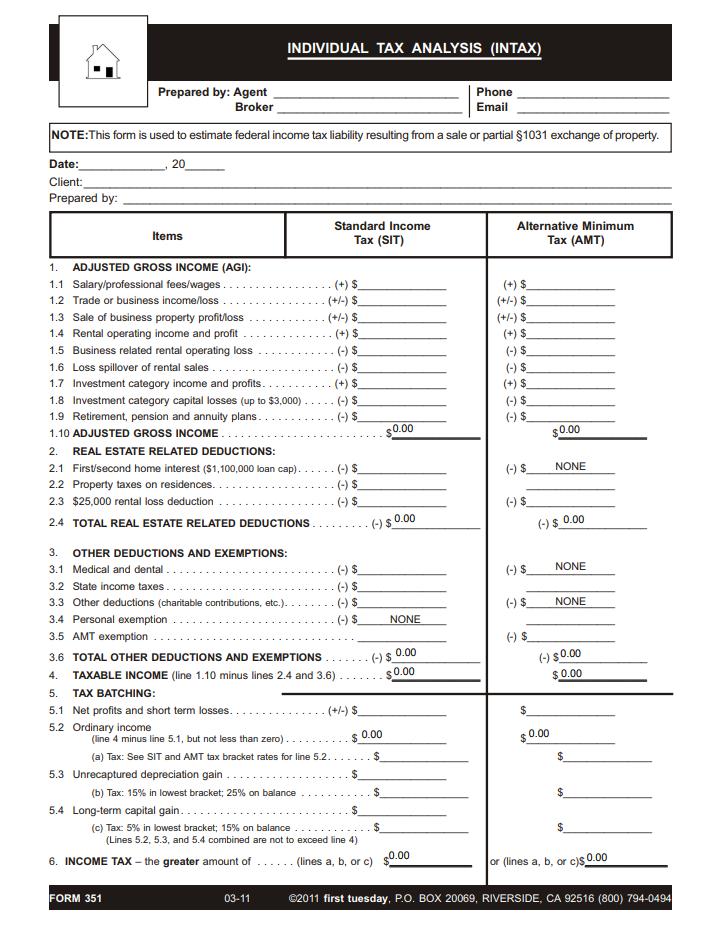 Individual Tax Analysis Intax