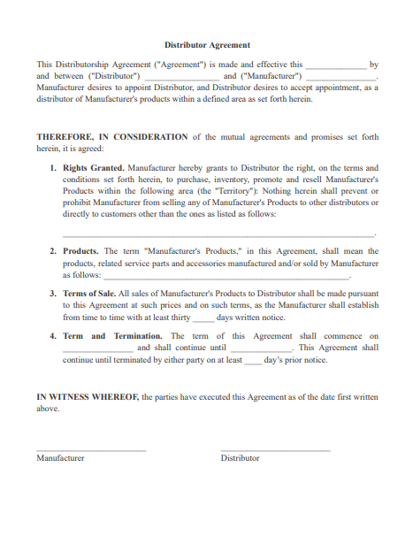 distribution agreement