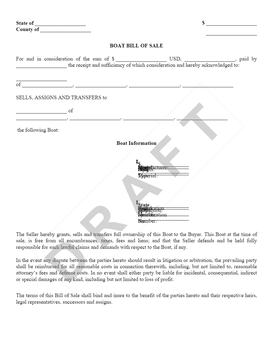 boat bill of sale pdf