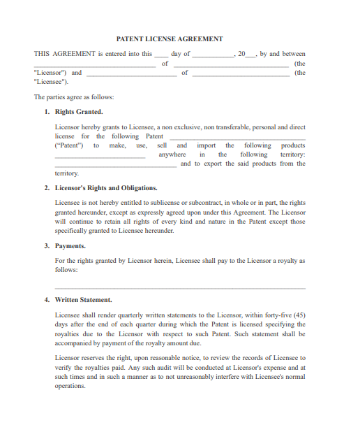 patent license agreement