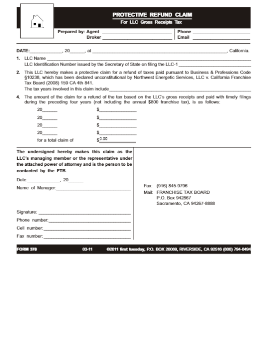 protective refund claim for llc gross receipts tax pdf